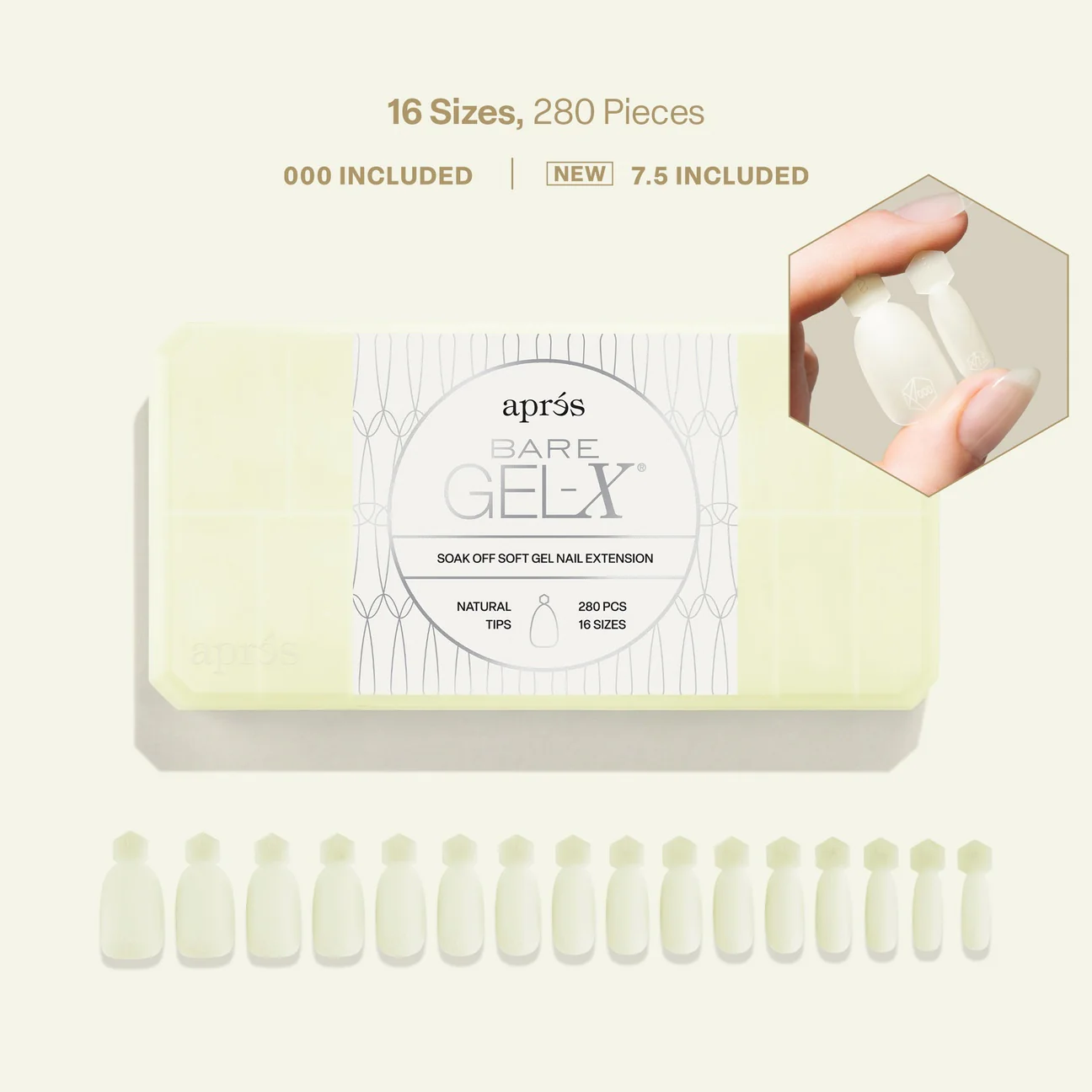 Apres Bare Gel-X Tips (Natural) 280pcs Box - 16 Sizes - Image 8