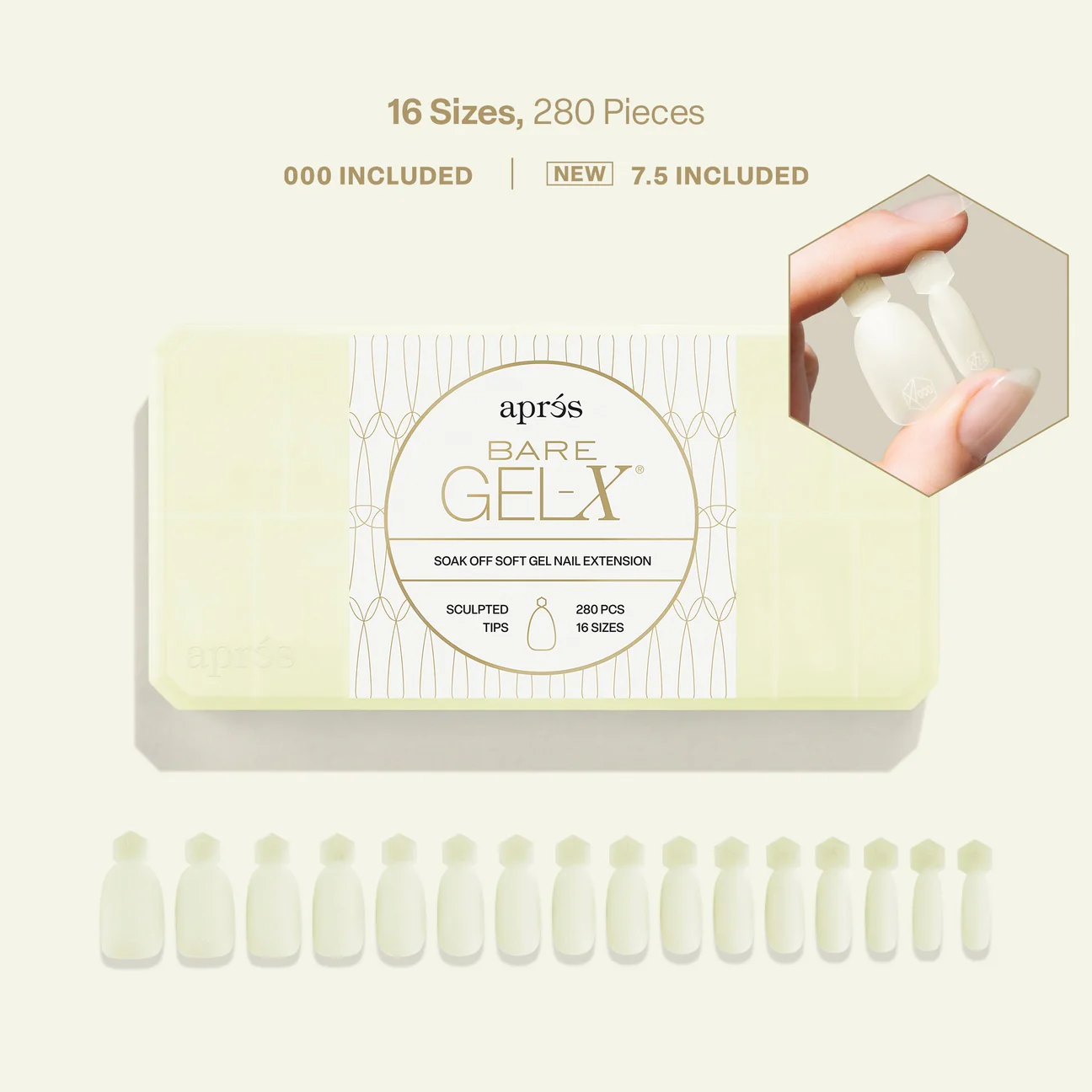 Apres Bare Gel-X Tips (Sculpted) 280pcs Box - 16 Sizes - Image 8