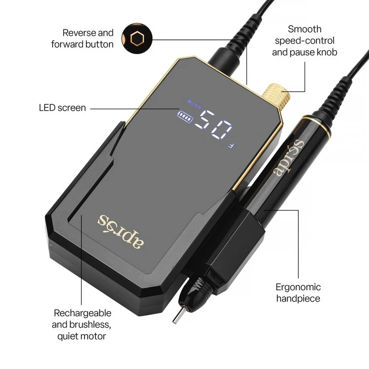 Apres E-File Nail Drill - Black (35,000RPM) - Image 5