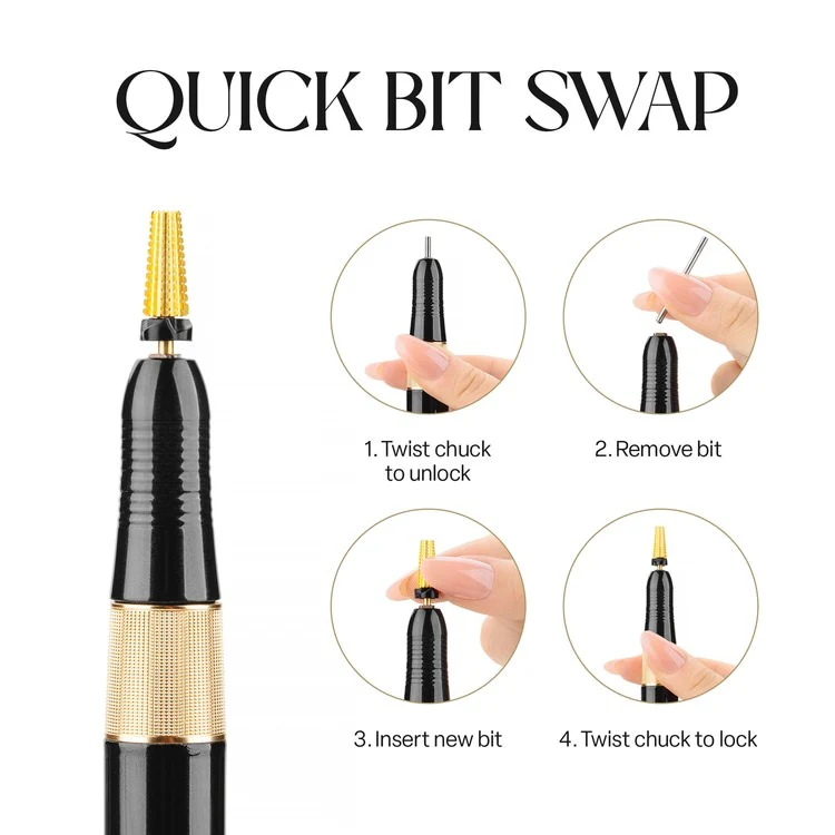 Apres E-File Nail Drill - Black (35,000RPM) - Image 7