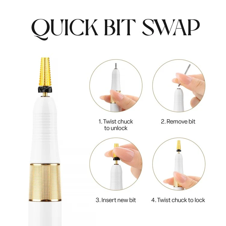 Apres E-File Nail Drill - White (35,000RPM) - Image 6