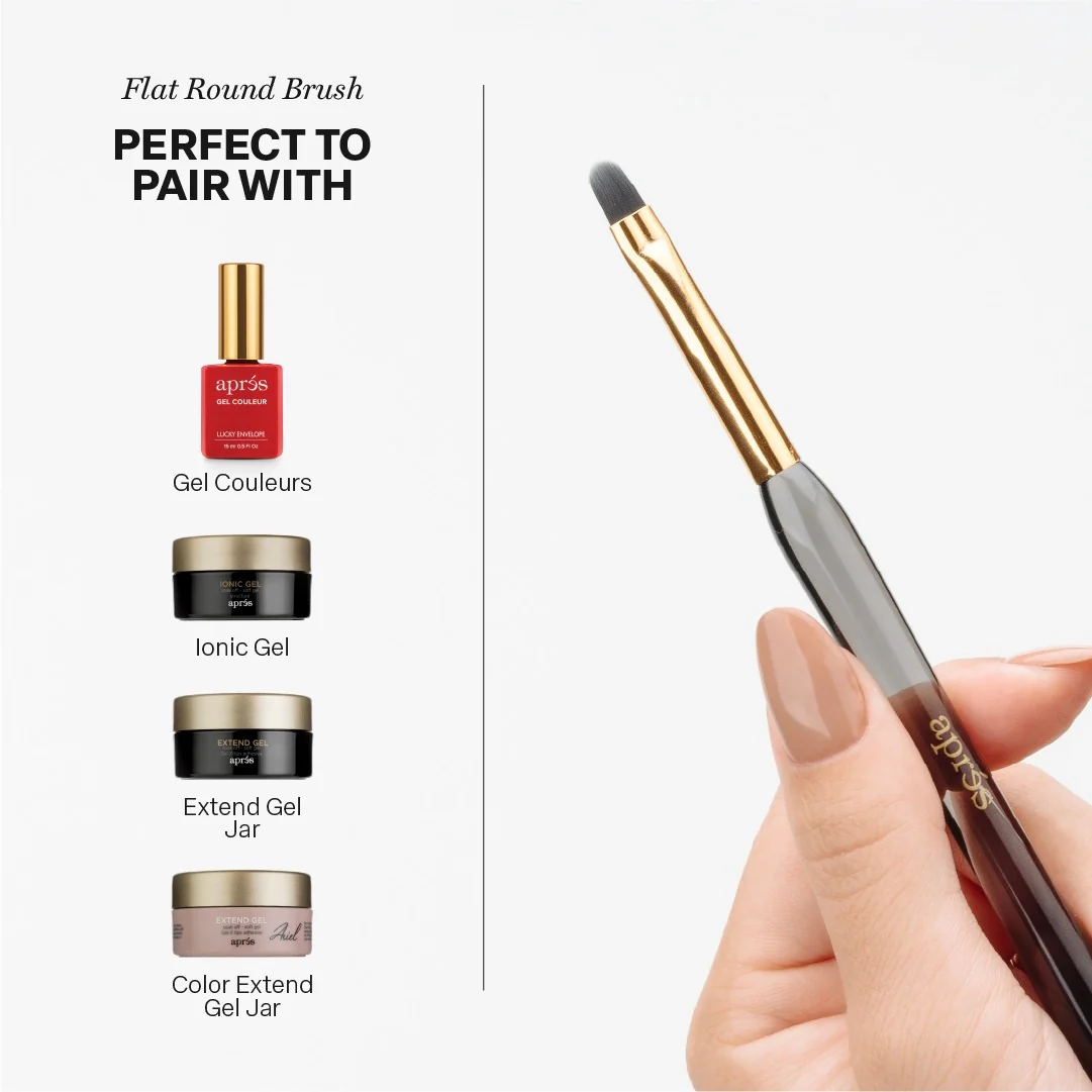 Apres Flat Round Brush with Silicon Cap - Image 6