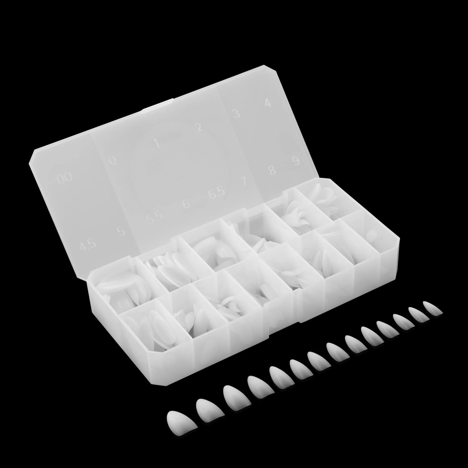 Apres Ombre Gel-X Tips (Natural Almond Medium) 210pcs Box - 14 Sizes - Image 3