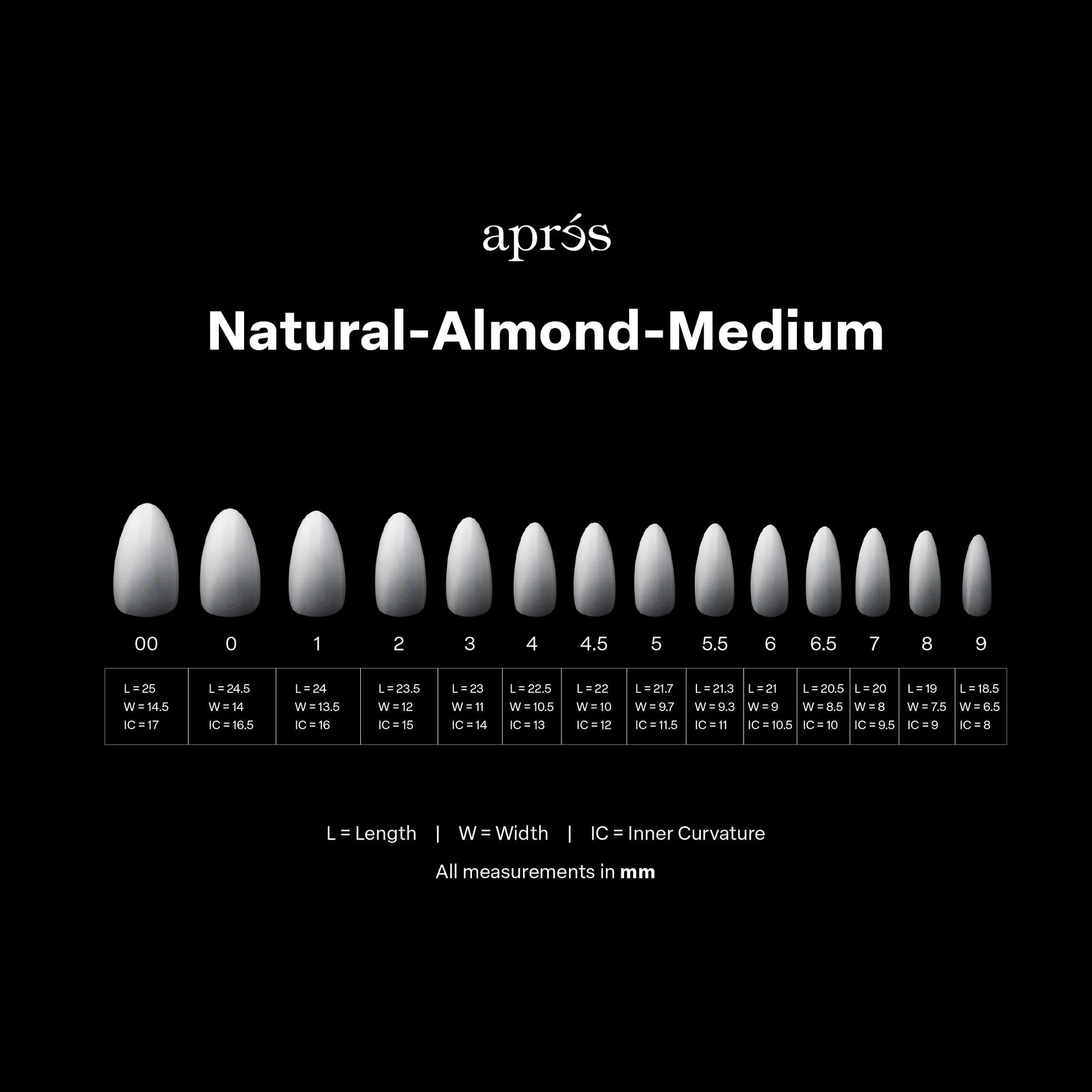 Apres Ombre Gel-X Tips (Natural Almond Medium) 210pcs Box - 14 Sizes - Image 4