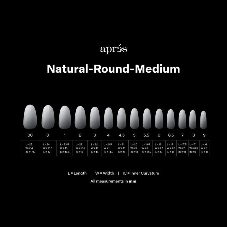 Apres Ombre Gel-X Tips (Natural Round Medium) 210pcs Box - 14 Sizes - Image 4